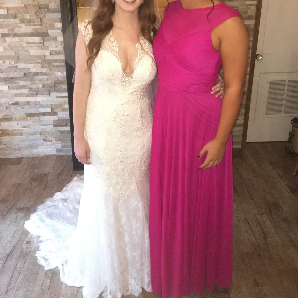 Pink Illusion Mesh Neck Sweetheart Dress